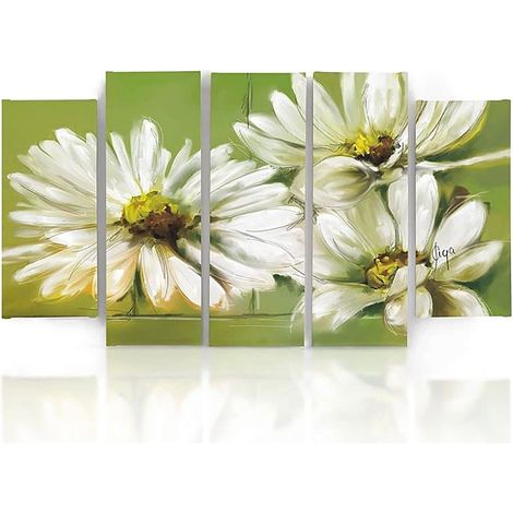 Tableau fleurs blanches - 150 x 100 cm (1/5)