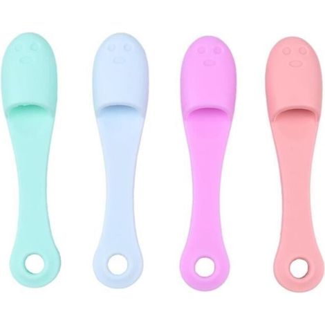 4 Pièces Brosse à Dent Chien Animaux,Brosse à Dents à Doigt Chats Et Petits Animaux De Compagnie,Quatre Couleurs (1/4)