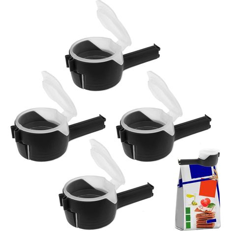 Fermetures pour sacs alimentaires, lot de 4, avec bec verseur (1/5)