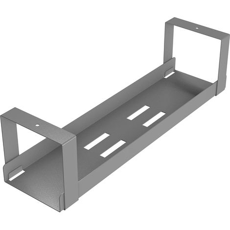 Plateau de rangement de câbles sous un bureau, corbeille à câbles pour blocs rallonges, fixation par vis ou autocollant - Gris (1/5)