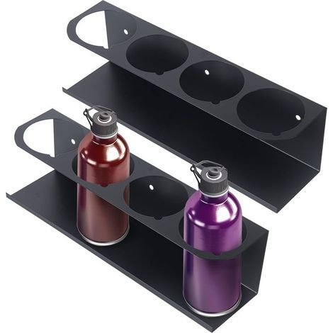 Lot de 1 supports de canette aérosol pour garage et espace de travail, support mural en acier noir pour canette, support de canette de peinture (1/5)