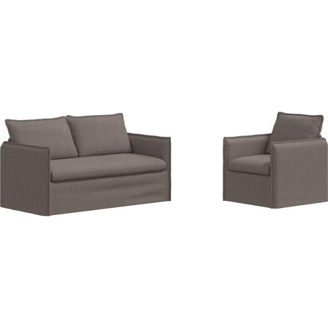 Ensemble de Canapés 2 pcs  Salon de jardin Taupe 156 x 82 x 85 cm Tissu