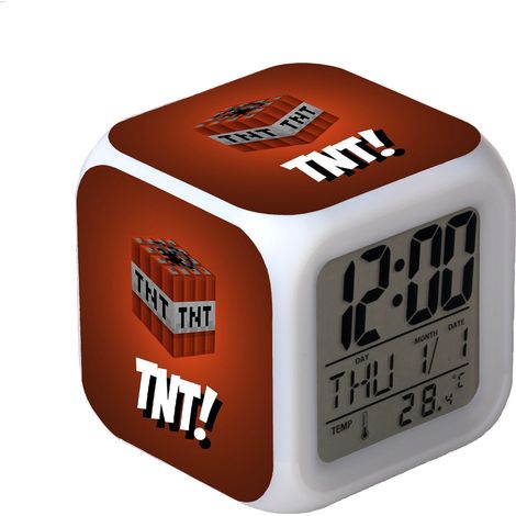 Réveil numérique multifonction Minecraft Édition LED