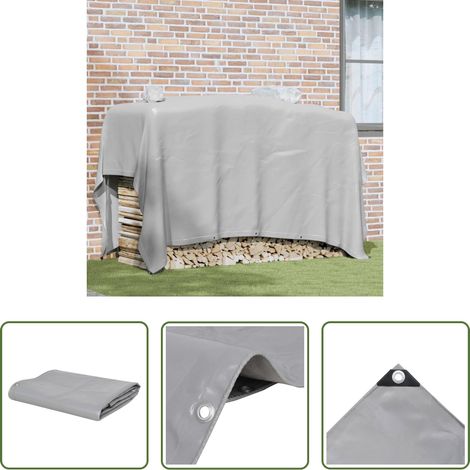 vidaXL Bâche anti-UV - Bâche 650 g / m² 3x3 m Gris (1/5)