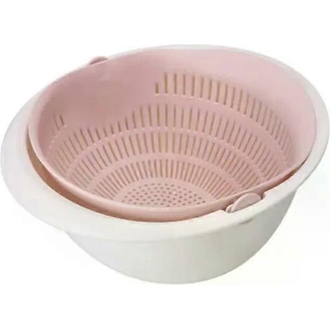 Plateau à fruits de cuisine amovible double compartiment pour et légumes panier égouttoir linge rotatif la maison (1/5)