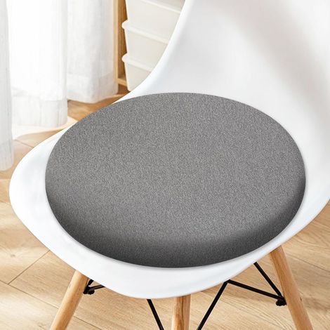 (Gris Foncé, 40cm)Galette De Chaise Rond, Coussins De Chaise, Coussin De Chaise Coussins D'assise Coussins De Siège Lavables Amovible Coussin D'assise Ronds en Coton Rebond Élevé pour Chaise (1/5)