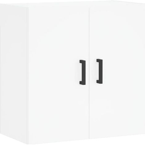 Mobiletto a muro in legno composito bianco 60 x 31 x 60 cm vano contenitore decorativo stile moderno 020048803