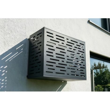 Cache clim & pompe à chaleur ANETO ARLBERG aluminium gris avec face inférieure - taille M (1/5)