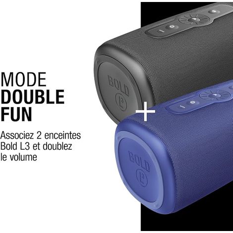 Enceinte Bluetooth sans Fil avec Anneau de Contrôle du Volume, Enceinte étanche, 40W RMS, Basses et Sons clairs, Double Fun Mode. 25h d'autonomie (True Blue) (1/2)