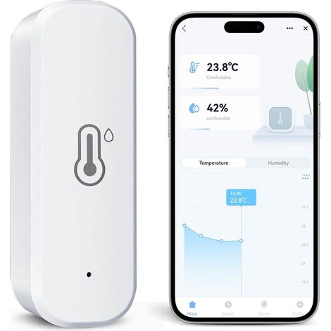 Thermomètre hygromètre WiFi intelligent – Capteur température/humidité intérieur/extérieur – Application Smart Life – Surveillance à distance (1/5)