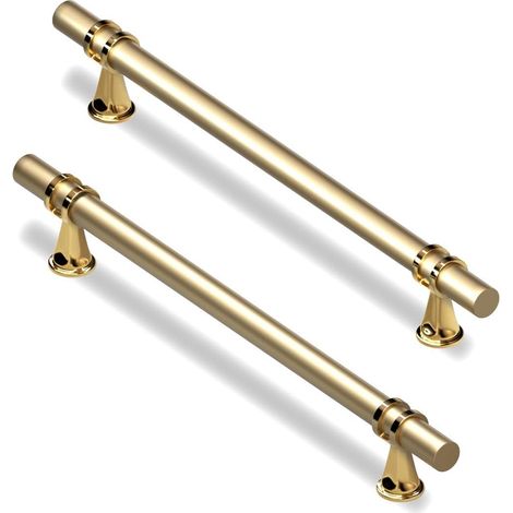 Lot de 2 poignées de placard de cuisine avec vis, alliage de zinc, 192 mm, pour tiroir de cuisine ou chambre (2, 192 mm) (1/5)