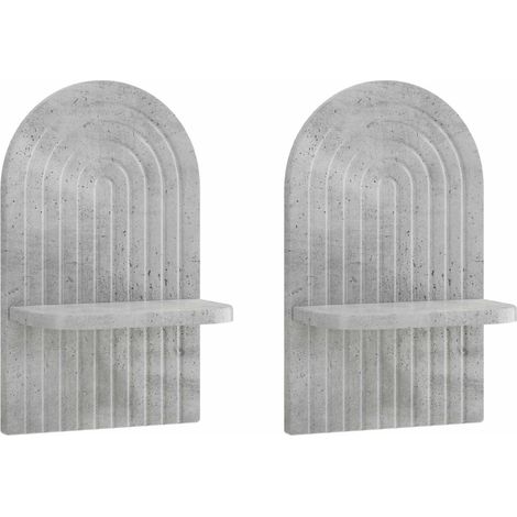 Wall Shelf 2 pcs Concrete Grey 23 x 13.5 x 37.5 cm vidaXL (1/5)