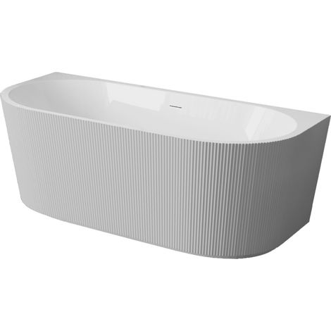 Baignoire adossée Balneo VIVA rainurée 150x75 gris (1/5)