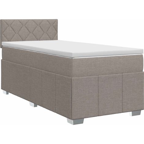 Maison Exclusive - Letto box spring con materasso Tortora 100 x 200 cm Tessuto (1/5)