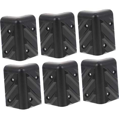 6 protège-coins pour meubles, ABS, noir, antichoc, pour tables (1/5)