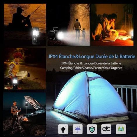 Lanterne Camping LED Pliable - 360° Eclairage - Batterie Rechargeable - IPX4 (1/4)