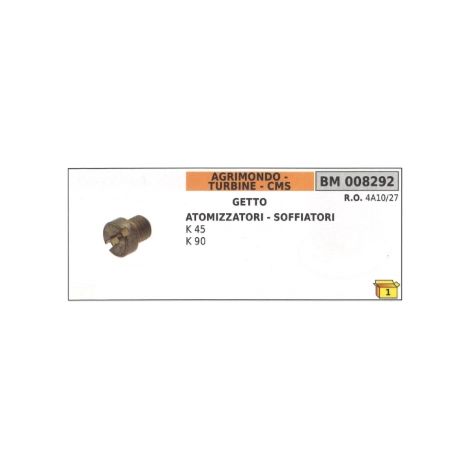 Getto atomizzatore soffiatore AGRIMONDO K 45 K 90 4A10/27