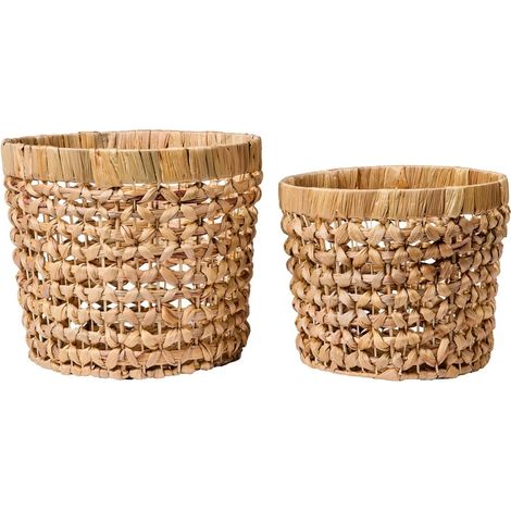 Set 2 ceste tonde a trama intrecciata con manici Homemade