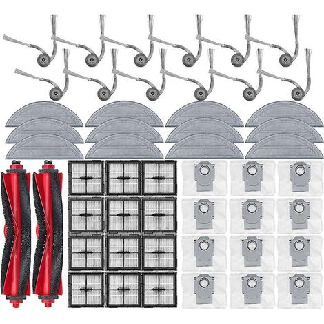 Pièce détachée pour aspirateur Roborock Q10 S5 / Q10 VF / Q10V / S8 Pro / S8 Pro Plus : brosse principale, filtre et sac à poussière.