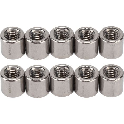 50 pièces écrous à douille cylindriques en acier inoxydable 304 à filetage femelle M6 écrous connecteurs ronds (1/5)