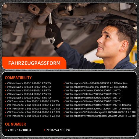 Filtre à particules diesel (FAP) Euro 4 - Compatible Volkswagen Transporter Multivan T5 2.5 TDI Réf. 7H0254700PX