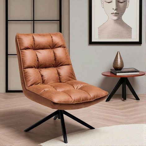 Fauteuil pivotant camel - confort salon KERALA (1/2)