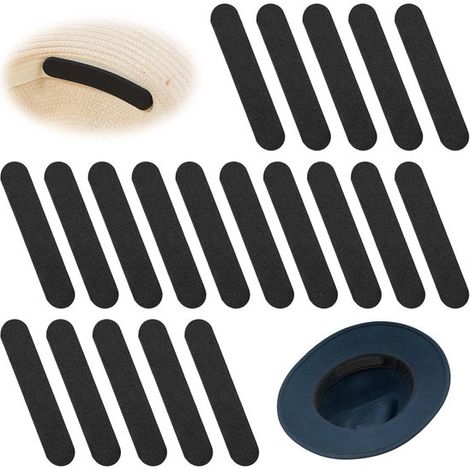 Lot de 20 sangles de réglage de taille de chapeau - Sangle de mesure de la taille de chapeau - Sangle de réglage auto-adhésive pour chapeau - Réduit la taille du chapeau - Facile à utiliser - Unisexe (1/5)