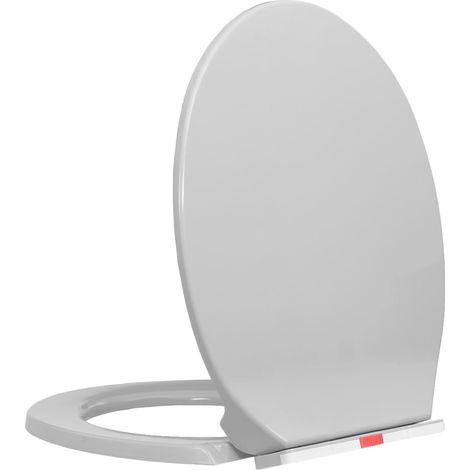 vidaXL Copriwater Chiusura Ammortizzata e Sgancio Rapido Grigio Ovale