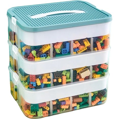 Boîte de rangement, design empilable, matériau écologique, vert (1/2)