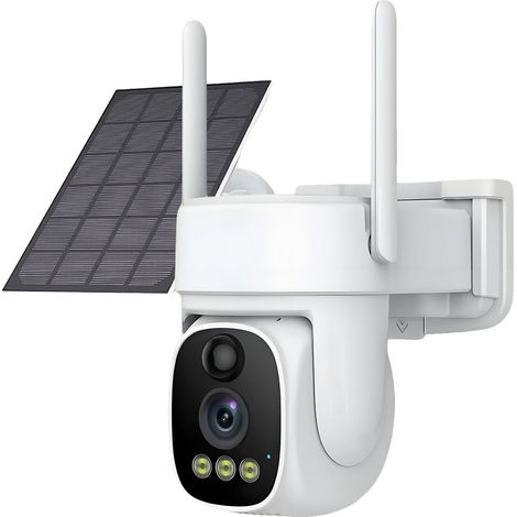 Cámara de seguridad solar, detección por IA, visión nocturna a color, cámara WIFI, enchufe europeo. (1/2)