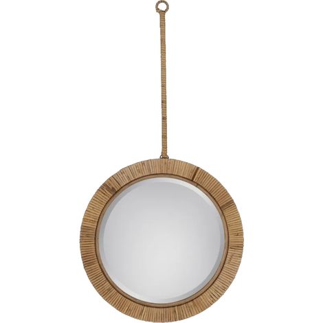 Miroir mural en rotin naturel