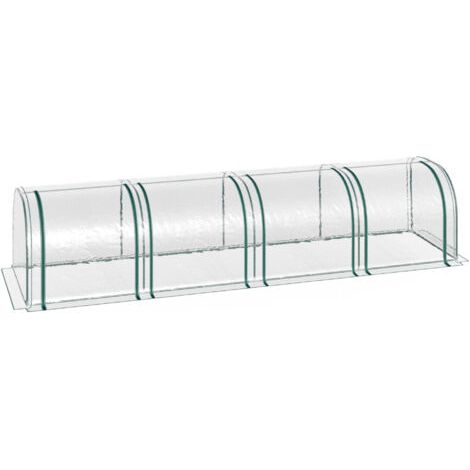 royaluxe -Serre tunnel. 4 fenêtres à fermeture éclair. structure en acier. bâche robuste et transparente. 395 x 100 x 80 cm (1/5)