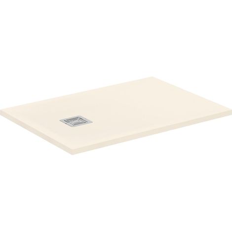 Ideal Standard - Ultra Flat S+, Piatto doccia rettangolare ultrasottile in resina effetto pietra, 100x70cm, Ideal Solid, Scarico lato corto, Sabbia (1/2)
