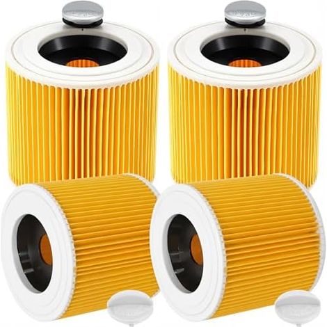 4 Filtres de Rechange pour Filtre Kärcher WD3, Filtration pour Filtres Kärcher WD3 WD2 WD1 MV3 MV2 A K KNT NT SE VC, pour Aspirateurs Kärcher Filtre/6.414-552.0 (1/5)