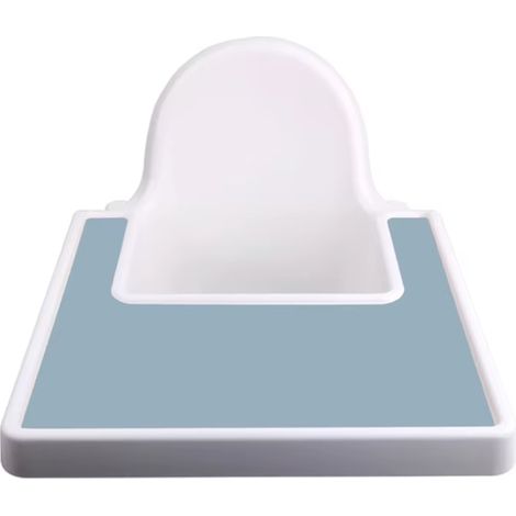 Tappetino sagomato in silicone, compatibile con il seggiolone Ikea color blu polvere. (1/5)