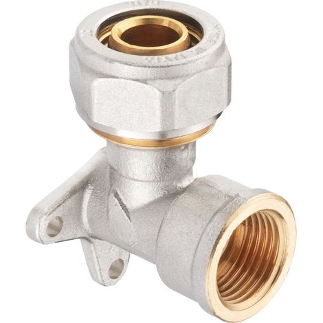 Cornat Schraub-Wandscheibe 90° komplett ø 20 mm 1/2 IG Messing vernickelt Heizkörperventile