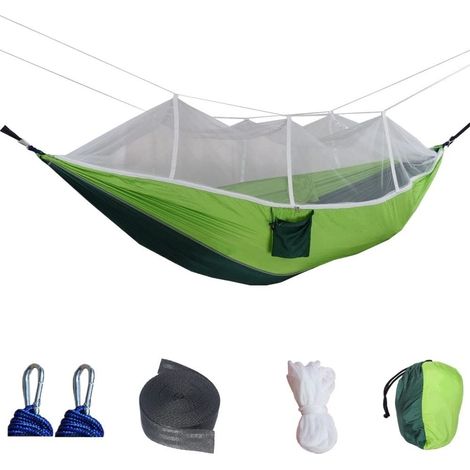 Amaca da campeggio sospesa con rete, amaca da campeggio leggera, altalena da esterno, amaca da campeggio (colore: B, dimensioni: 260 140 cm) (1/3)