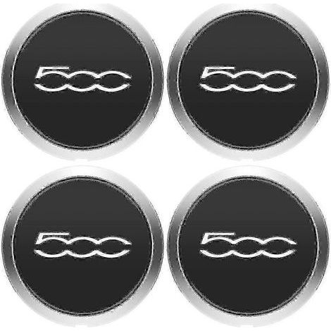 Lot 4 enjoliveurs 133mm - Fiat 500 - 68078419AC/68078421AC - Argent