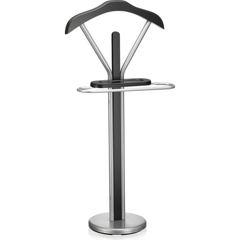 Valet FABIO, en métal laqué et MDF décor noir mat
