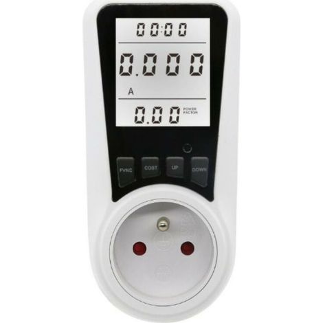 Compteur d'énergie numérique AC 230 V, wattmètre, dispositif de puissance, énergie électrique, Kwh, analyseur de mesure de puissance, prise de surveillance de puissance avec écran LCD (1/4)