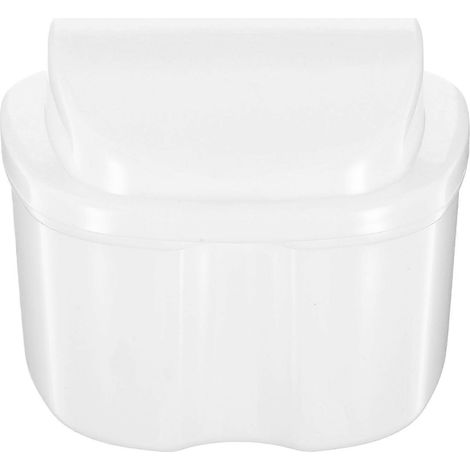 Boîte de rangement pour prothèses dentaires avec passoire, lot de 5, blanche (1/4)