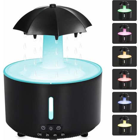 Umidificatore/diffusore a nebulizzazione fredda Missfly da 300 ml a forma di nuvola,girevole a 360°,camera da letto e ufficio (nero) (1/5)