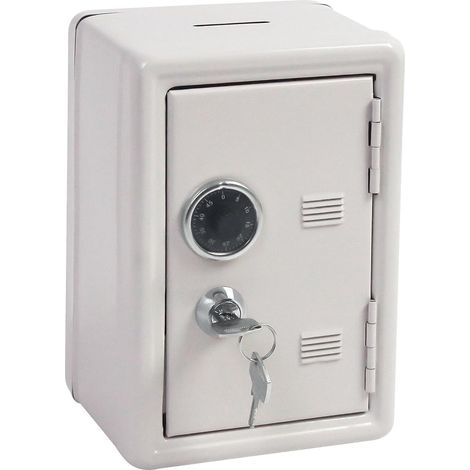 Caja fuerte infantil segura, monedero con plataforma, 18 cm × 12 cm × 10 cm, blanca (1/4)