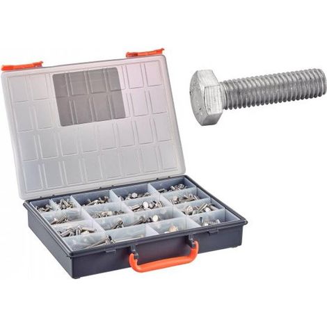 Coffret 570 Pcs Vis Métaux Tête Hexagonale Filetage Total - DIN 933 - Inox A4 - D-Work