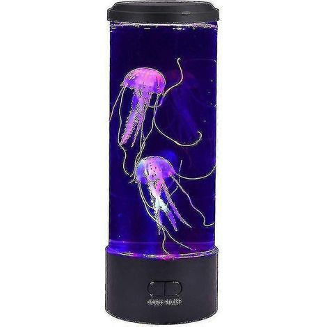 Lampe à lave LED méduse multicolore, veilleuse rechargeable USB, ronde (1/5)