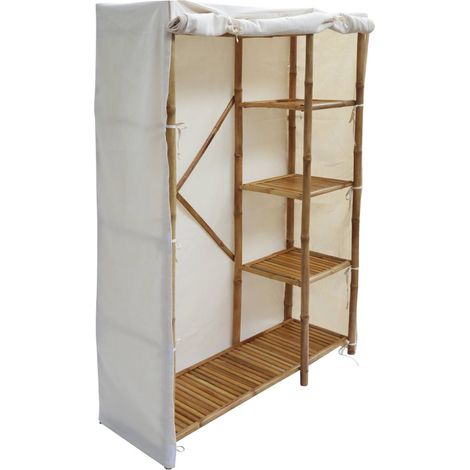 sweeek - Kleiderschrank aus Bambus, 3 Regale