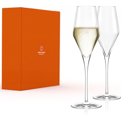Verres à Champagne Quatrophil Lot de 2, 290 ml – Coupes à Champagne pour le Champagne, Sekt