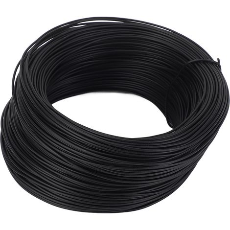 Fil de fer galvanisé électrolytique 0.55mm 85m rond enrobé PVC solide flexible pliable pour attache câble noir (1/5)