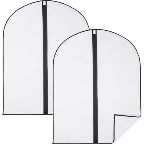 Lot de 2 housses pour vêtements à suspendre avec zip - 60 x 80 cm - Opaque - Vivezen (1/5)