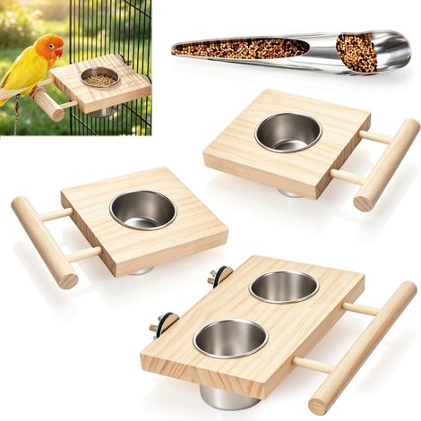 Perruches Lot de 5 Mangeoire Oiseaux Cage Suspendues Abreuvoir Oiseau (1/5)
